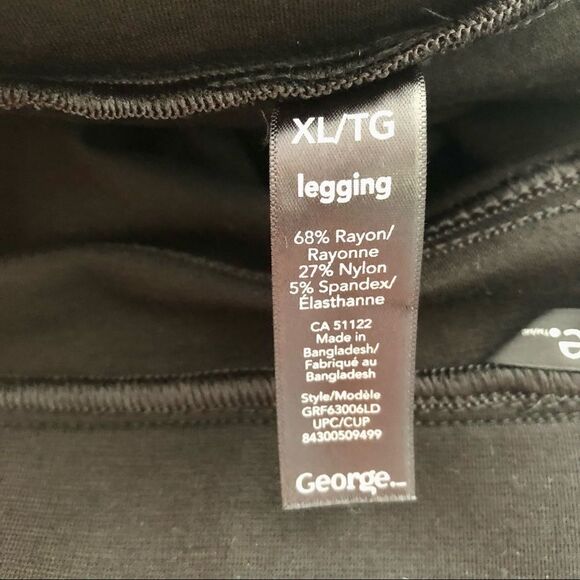 GEORGE NWOT Size XL Black Zippered, Cropped Leggings - Picture 6 of 6